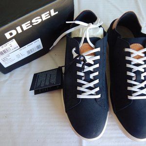 Diesel S-Naptik Suede Sneakers, Medieval Blue with tan trim